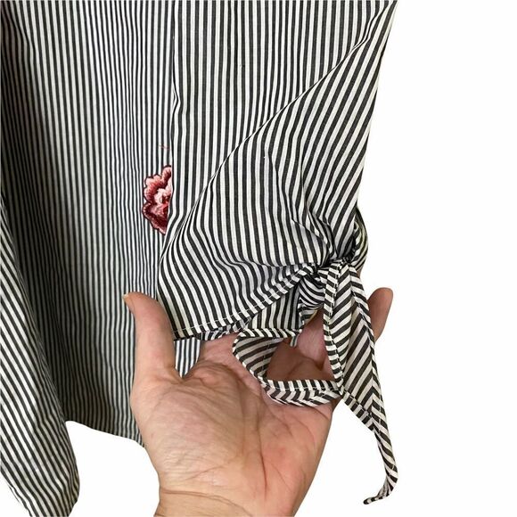 Romeo+Juliet Couture Off Shoulder Rose Striped  Dress Size Large - Picture 6 of 9